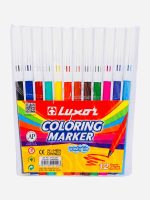 ماژیک نقاشی 12 رنگ لاکسر (luxor coloring marker) رنگ‌های درخشان و جذاب