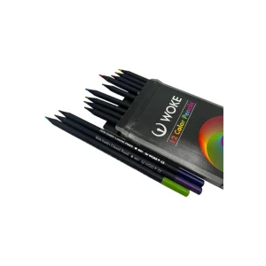 مداد 12 رنگ چوب مشکی 12-9501